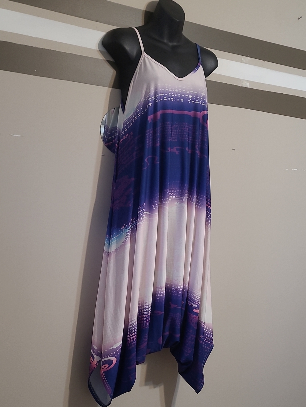 Lily by Firmiana Purple/White Ombre Harem Jumpsuit Boho Ovrszd Beachwear Sz Med - Picture 5 of 13